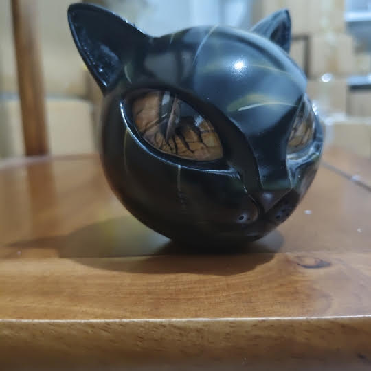 NyxCharm™ | Sculpture Féline Mystique en Marbre Poli