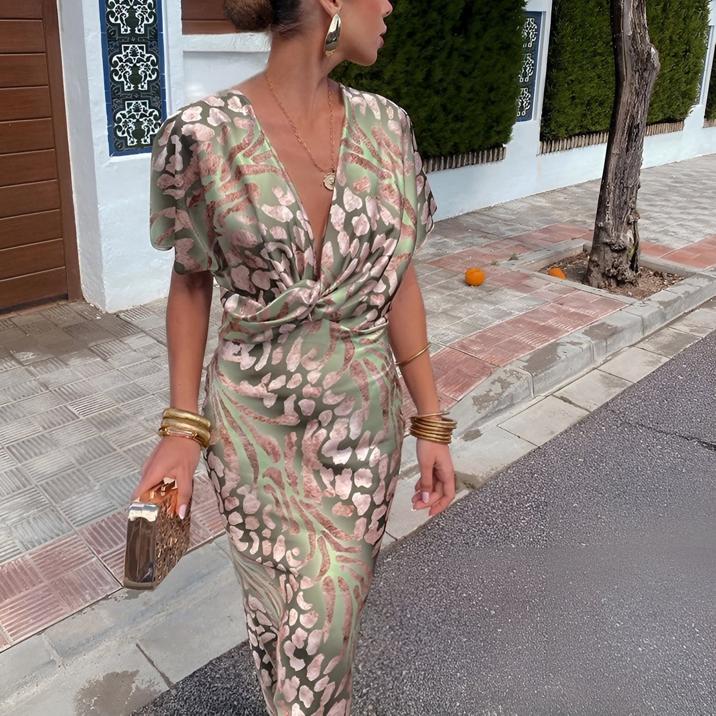 Matilda™ | Robe longue avec col en V croisé