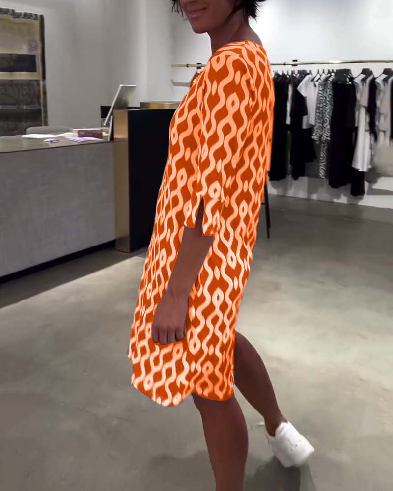 Alicia™ | Robe décontractée imprimée à col montant
