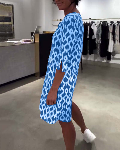 Alicia™ | Robe décontractée imprimée à col montant