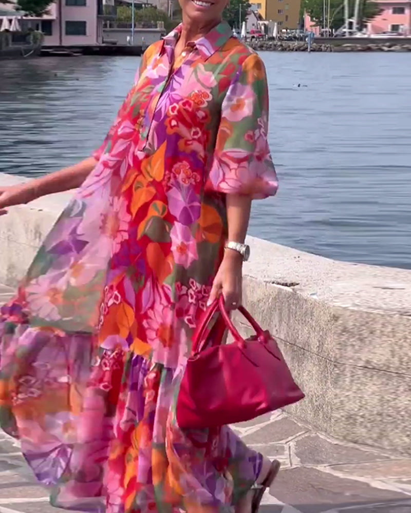 Charlene™ | Robe Longue Bohème  Imprimée Fleurs