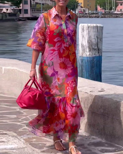 Charlene™ | Robe Longue Bohème  Imprimée Fleurs