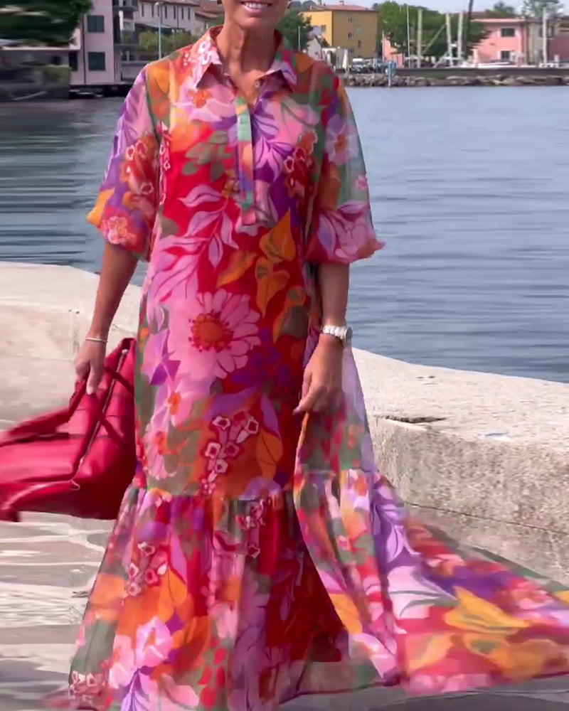Charlene™ | Robe Longue Bohème  Imprimée Fleurs