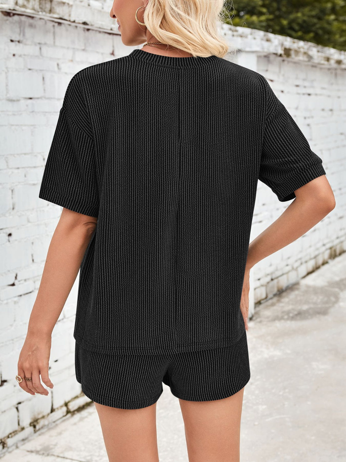 Jinte™ | Ensemble Short et Tee Shirt Coton Côtelé