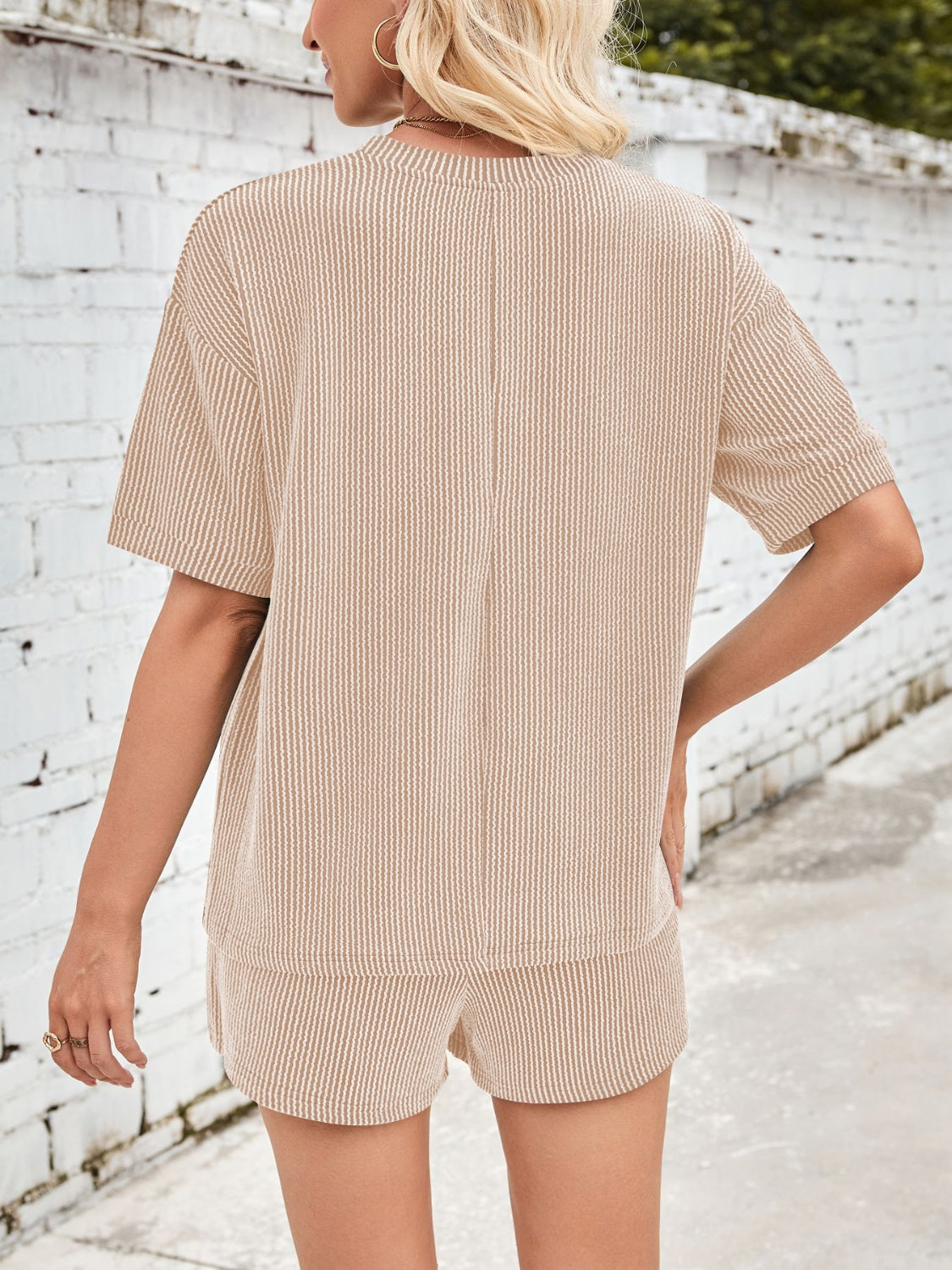 Jinte™ | Ensemble Short et Tee Shirt Coton Côtelé