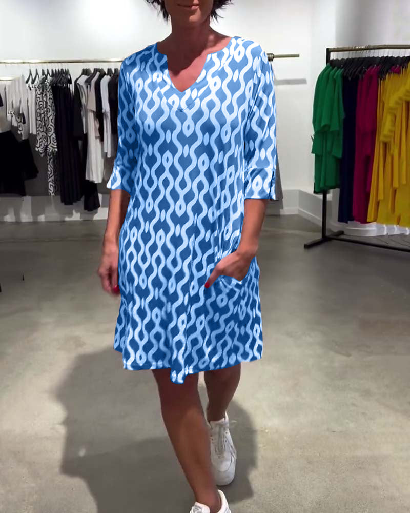 Alicia™ | Robe décontractée imprimée à col montant