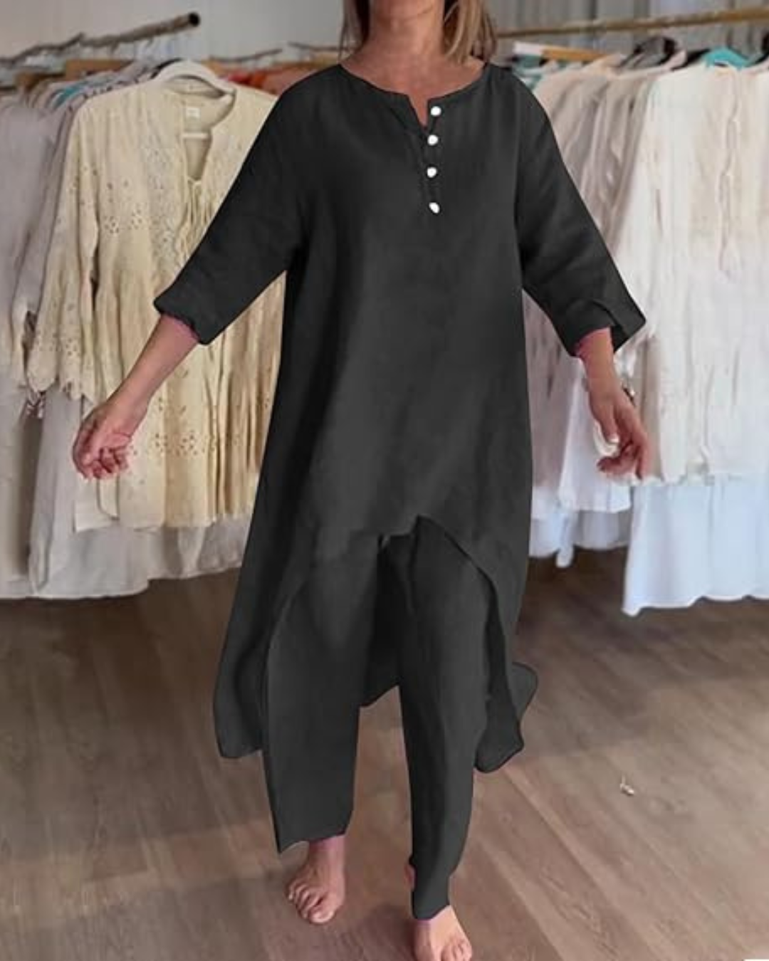 Alissia™ | Ensemble Naturel Coton & Lin
