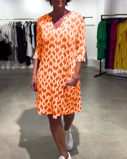 Alicia™ | Robe décontractée imprimée à col montant