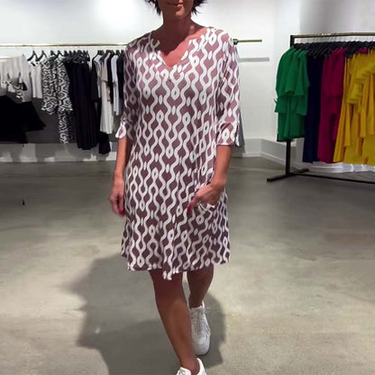 Alicia™ | Robe décontractée imprimée à col montant