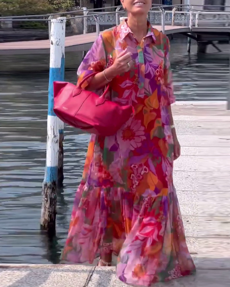 Charlene™ | Robe Longue Bohème  Imprimée Fleurs