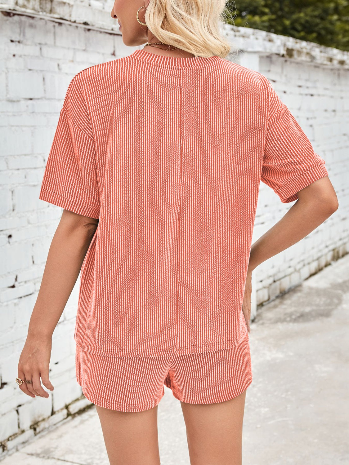 Jinte™ | Ensemble Short et Tee Shirt Coton Côtelé