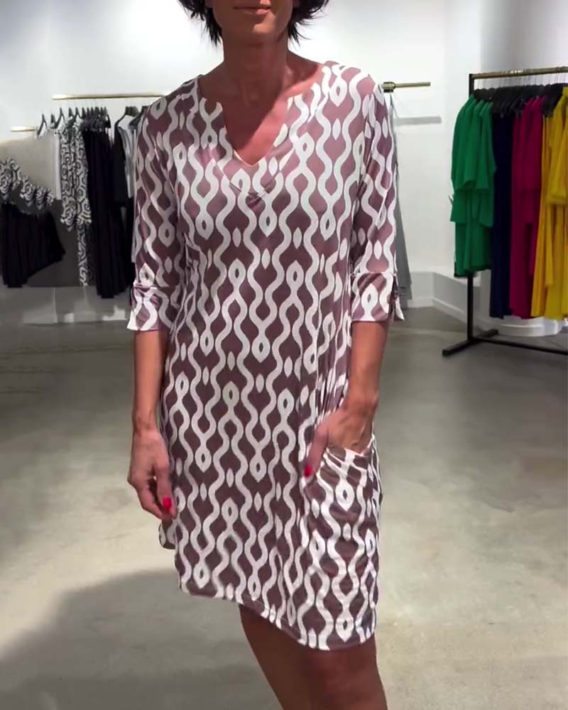 Alicia™ | Robe décontractée imprimée à col montant