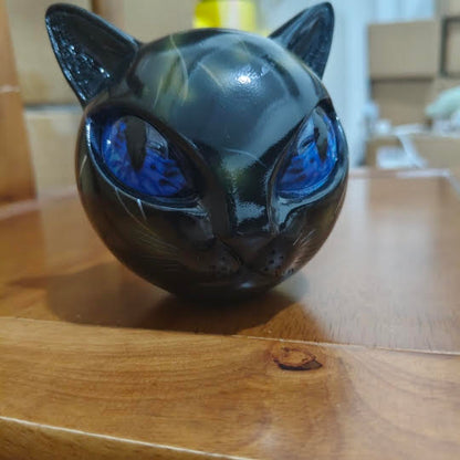 NyxCharm™ | Sculpture Féline Mystique en Marbre Poli