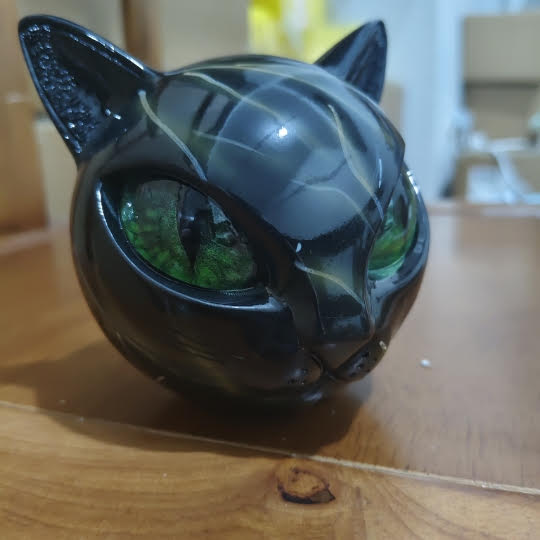 NyxCharm™ | Sculpture Féline Mystique en Marbre Poli