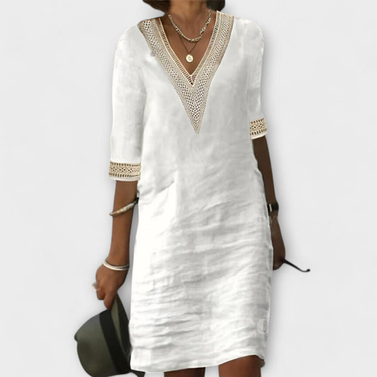 Emelia™ | Robe en Coton & Lin – Élégance Bohème