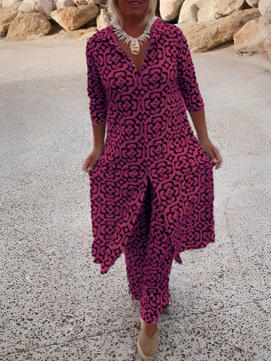 Sofia™ | Ensemble Deux Pièces Pantalon Imprimé