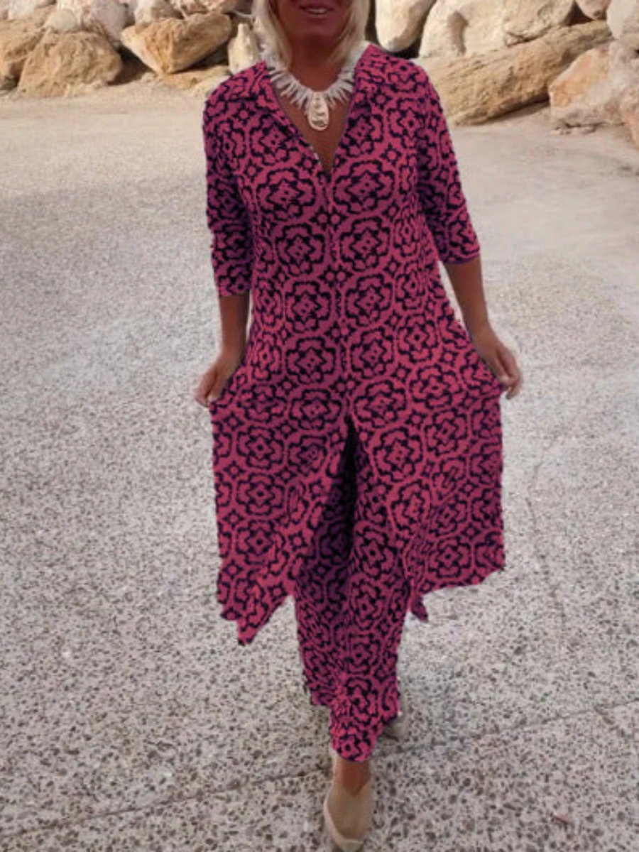 Sofia™ | Ensemble Deux Pièces Pantalon Imprimé