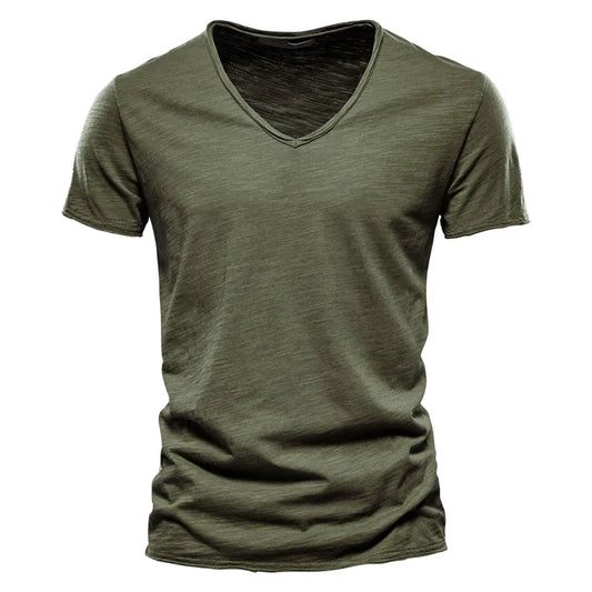 Jules™ | Tee-shirt Uni Col V en Coton (1 acheté 1 offert)