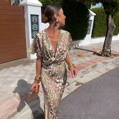 Matilda™ | Robe longue avec col en V croisé