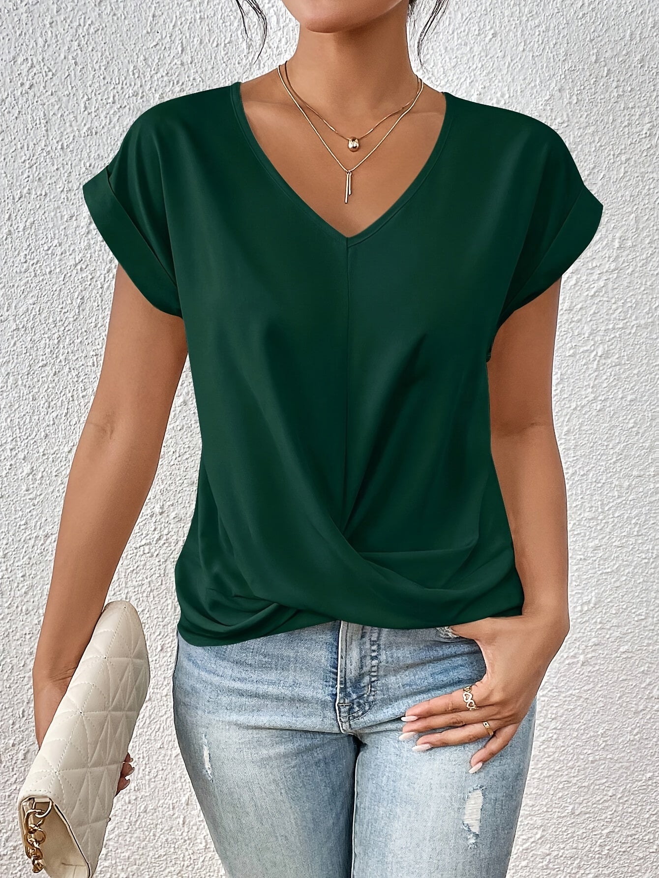 Cleo™ | T-shirt Décontracté à Col en V