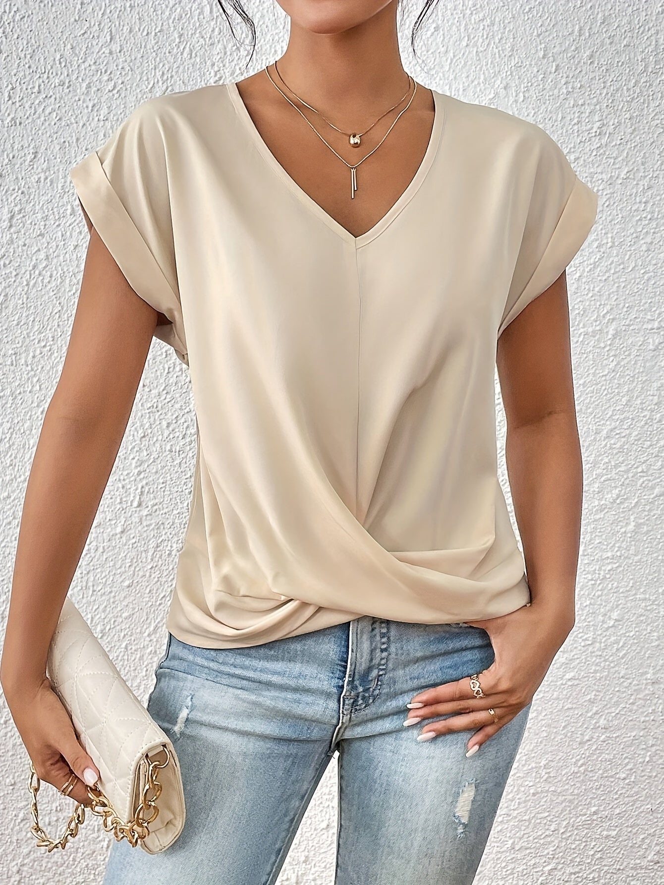 Cleo™ | T-shirt Décontracté à Col en V