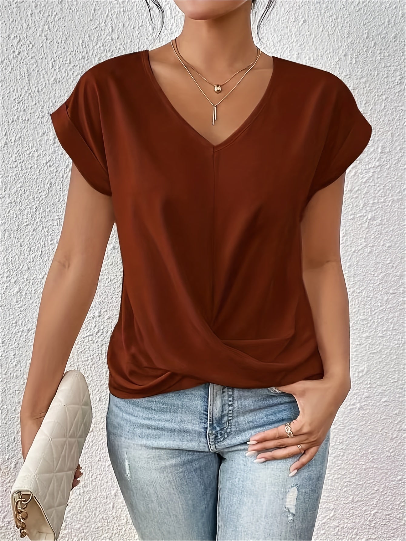 Cleo™ | T-shirt Décontracté à Col en V
