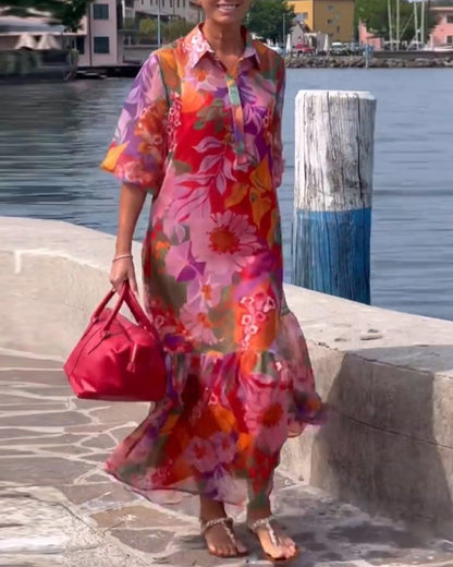 Charlene™ | Robe Longue Bohème  Imprimée Fleurs