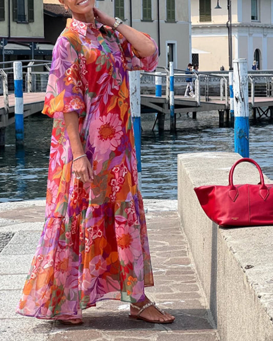 Charlene™ | Robe Longue Bohème  Imprimée Fleurs