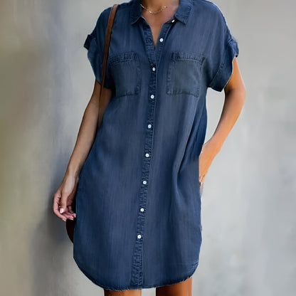 Erika™ | Robe Élégance en Toile Denim