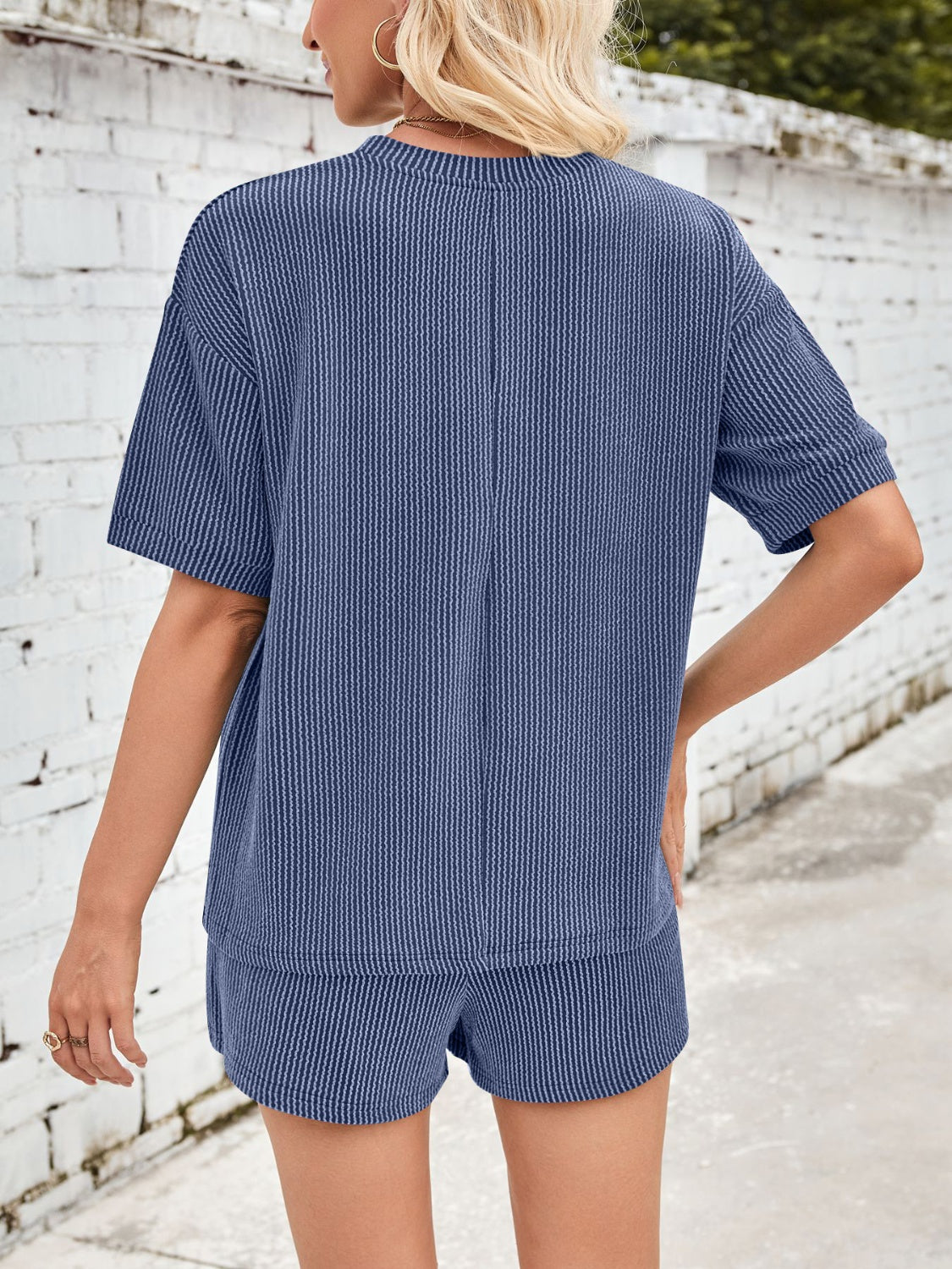 Jinte™ | Ensemble Short et Tee Shirt Coton Côtelé