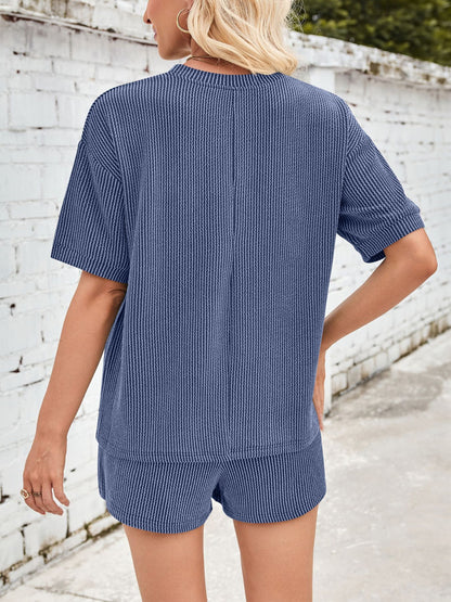 Jinte™ | Ensemble Short et Tee Shirt Coton Côtelé