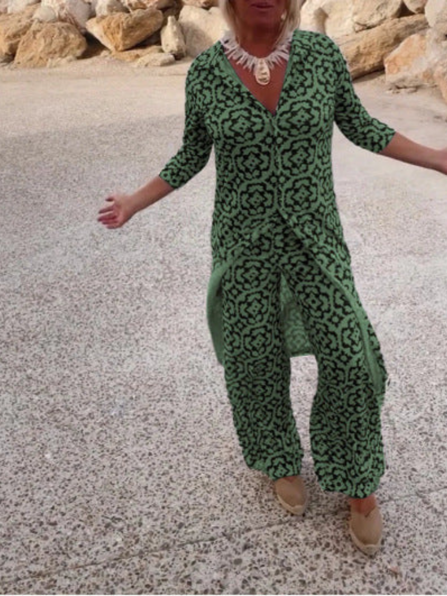Sofia™ | Ensemble Deux Pièces Pantalon Imprimé