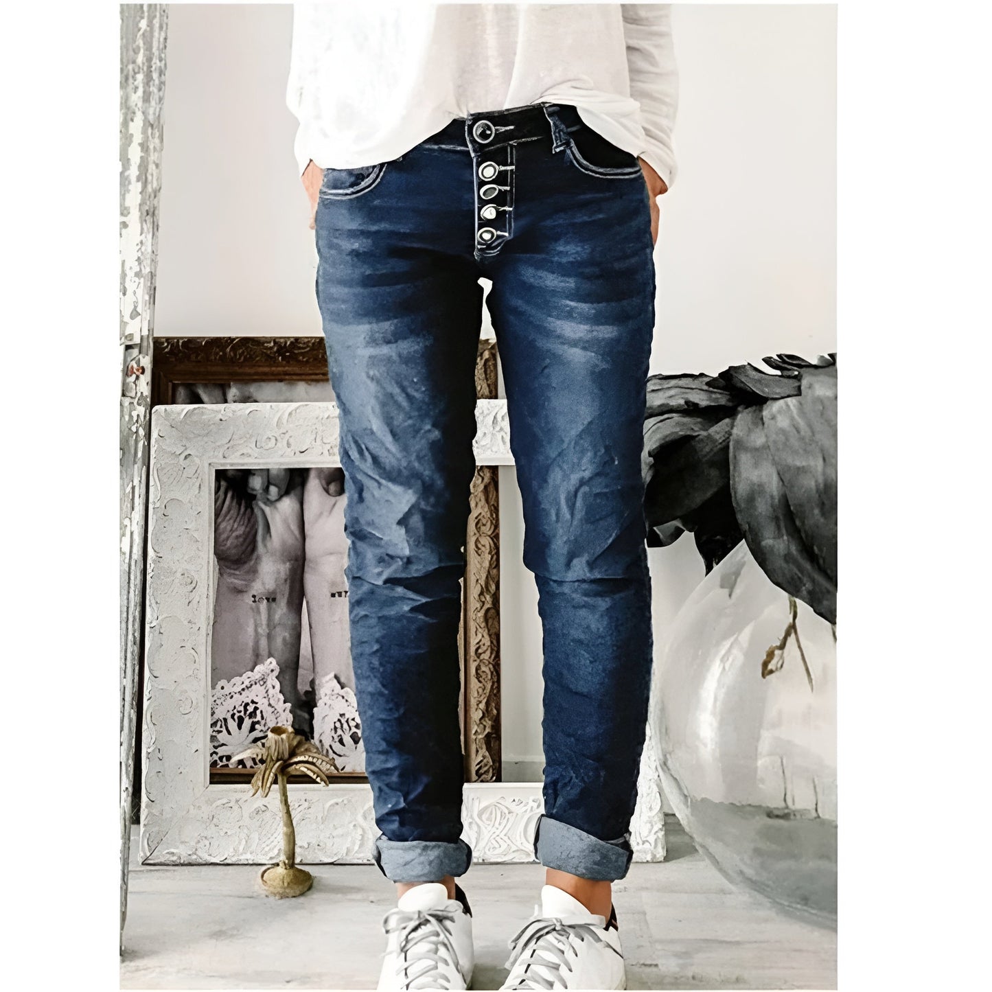 Lisa™ | Pantalon Stretch Boutons Fantaisies