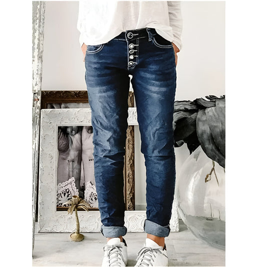 Lisa™ | Pantalon Stretch Boutons Fantaisies