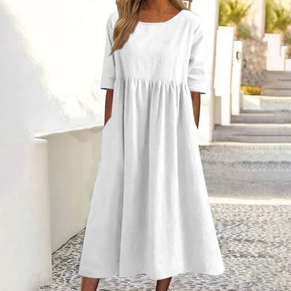 Angele™ | Robe en coton smockée