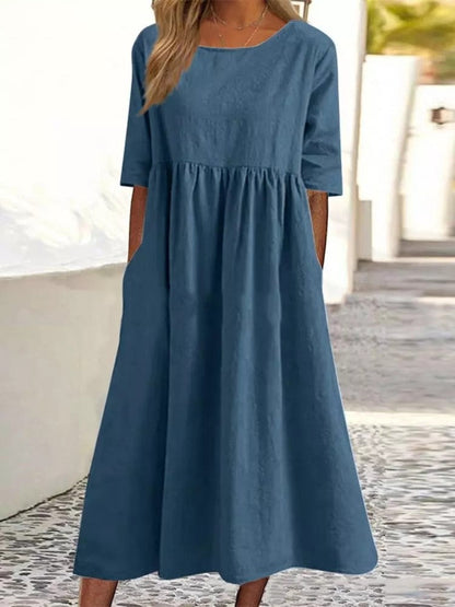 Angele™ | Robe en coton smockée