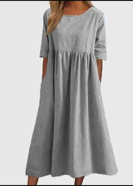 Angele™ | Robe en coton smockée
