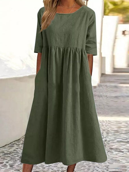 Angele™ | Robe en coton smockée
