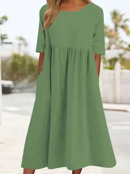 Angele™ | Robe en coton smockée