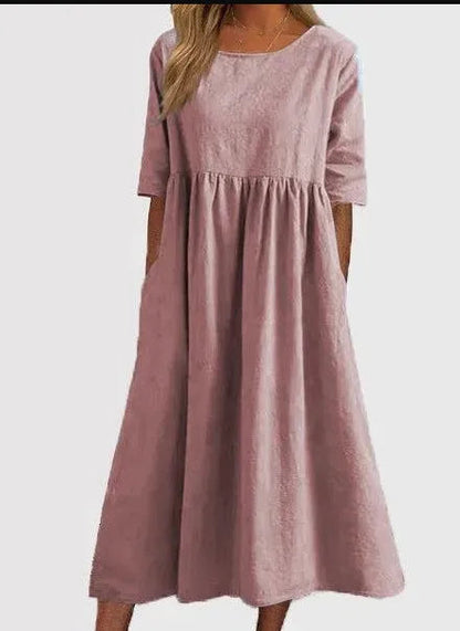Angele™ | Robe en coton smockée
