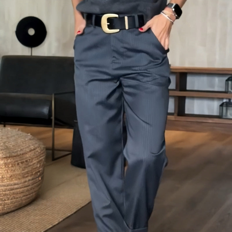 Laury™ | Pantalon Tailleur Droit Taille Haute Femme