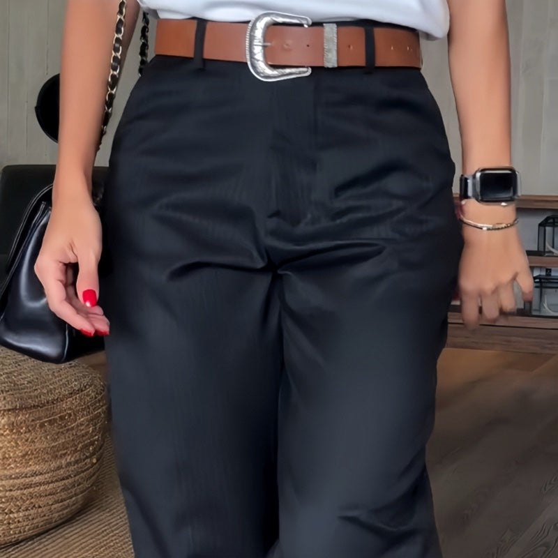 Laury™ | Pantalon Tailleur Droit Taille Haute Femme
