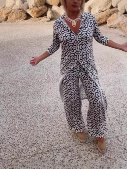 Sofia™ | Ensemble Deux Pièces Pantalon Imprimé