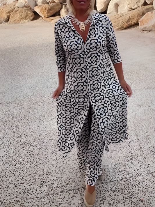 Sofia™ | Ensemble Deux Pièces Pantalon Imprimé